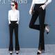 Drooping bell-bottom pants new 2025 spring fashionable high-waist slimming versatile lace spliced ​​trousers