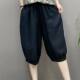 Bloomers for women, small ice silk cotton linen elastic high waist five-point shorts for women, new summer loose harem pants trendy