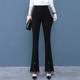 Drooping bell-bottom pants new 2025 spring fashionable high-waist slimming versatile lace spliced ​​trousers