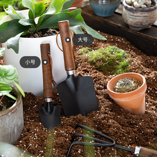 Japanese ECHO flower planting tools, vegetables, and flowers, succulents, loosen soil, potted plants, three-tooth rake, iron shovel, gardening shovel
