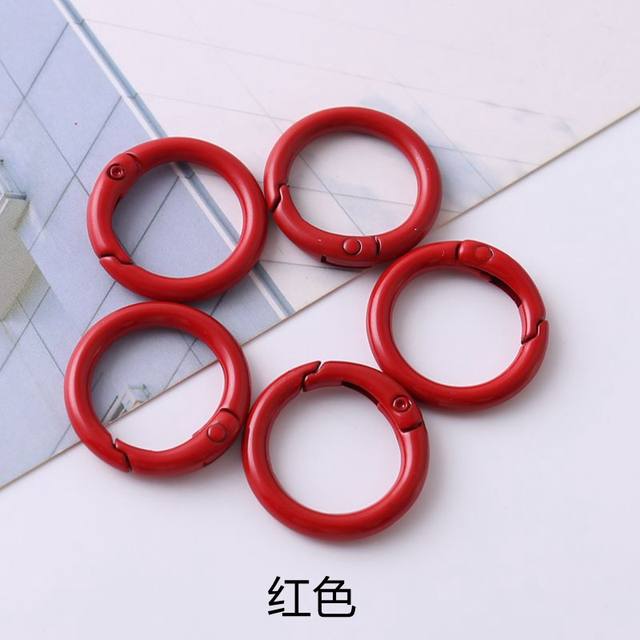 25mm painted spring buckle colored metal spring buckle painted opening ring small DIY round keychain accessories
