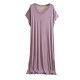 Modal V -neck short -sleeved long skirt Female summer thin cooling nightdress large size loose outer wearing casual skirt dress