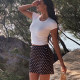 ITSNIKAR European and American hot girls retro slim round neck short sleeve sexy high waist slim summer T-shirt top for women