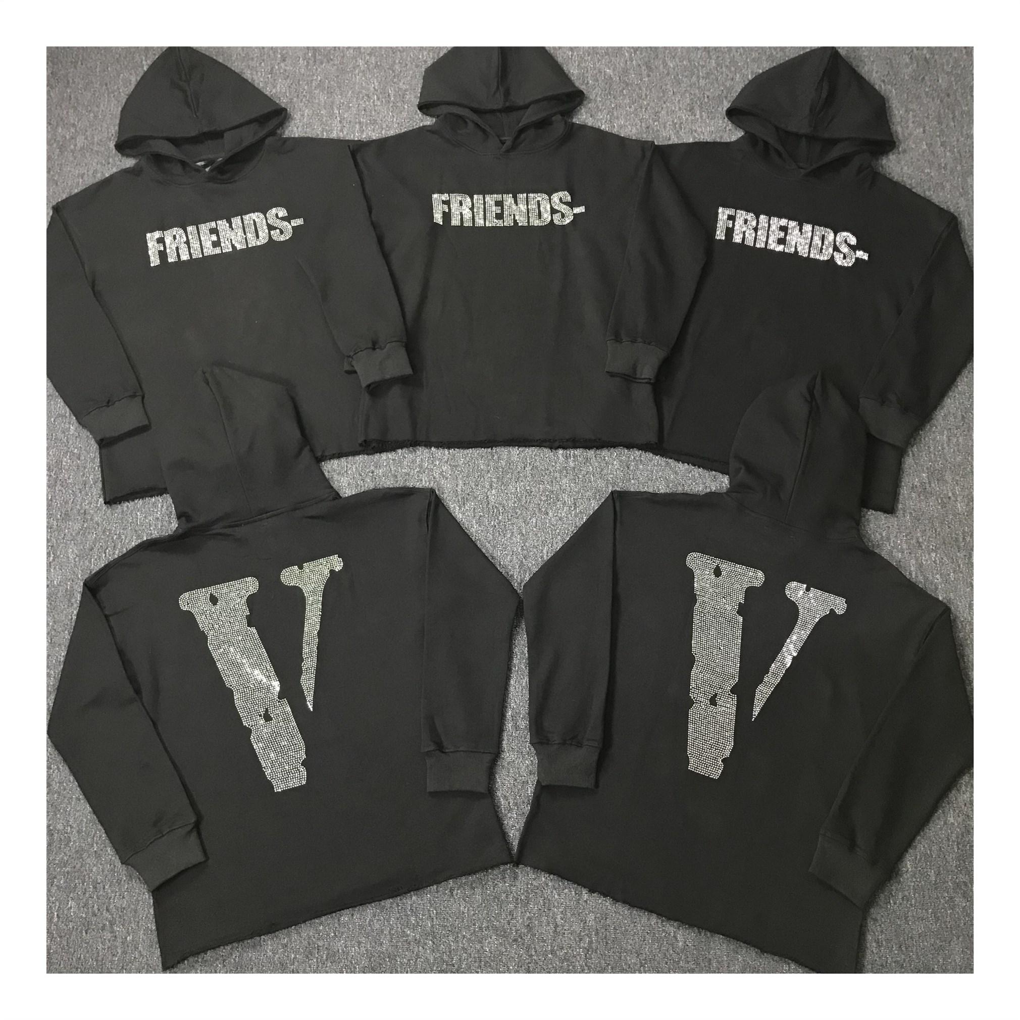 過驗正確版 vlone 藤原浩 鑽石 水鑽 燙鑽 大v 男女連帽運動衫 帽衫