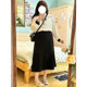 Interview commuting outfit fishtail skirt for women in autumn, slightly fat mm large size high waist belly cover suit hip mid-length skirt