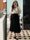 Black fishtail skirt for women in summer, slightly fat, large size, high-end look, slim, high waist, small temperament, hip-covered long skirt
