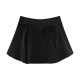 Korean hot girl pleated skirt for women with summer bow tie high waist slim and slightly fat large size hip cover A-line short skirt
