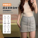 Gray drawstring sweat skirt sports skirt for women with summer large size high waist small person covering flesh to make them look slim A-line hip-pack short skirt
