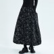 Lu and Yamamoto's dark front and back wear pleated printed texture versatile skirt black A-line pleated skirt