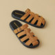 Roman woven half-slippers for women flat sole wear summer hollowed-out pig cage shoes lazy sandals large size 4143