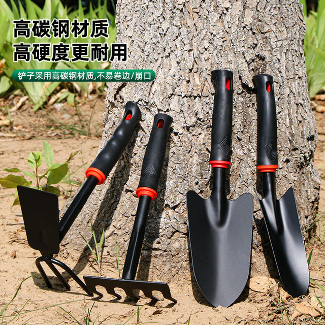 Nine-tooth rake small rake flower soil rake grassland fallen leaves cleaning rake flower gardening vegetable small shovel small hoe rake head