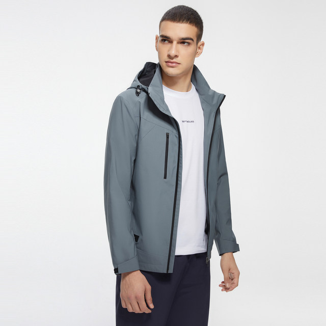 Seven Wolves men's jacket 2025 spring new stand-up collar hooded work ...