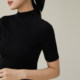 one more2025 summer half turtleneck sweater mid-sleeved women's T-shirt high-end feel bottoming top for women's clothing