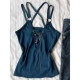 Cross blue backless caution suspender vest for women spring and summer 2025 new chain versatile top
