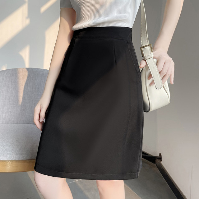 2021 Slim A-version skirt for women's suit pocket skirt spring, summer, autumn and winter temperament professional workwear group skirts are popular
