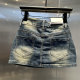 Retro old denim skirt for women in autumn new niche pocket design high waist slim hot girl hip-pack skirt