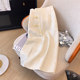 New Chinese style retro jacquard buckle fashion spring new high-waist slim straight slit skirt
