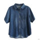 Tennis denim short-sleeved shirt for women in summer loose thin design niche shirt commuting versatile cardigan top