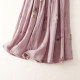 New Chinese style printed cotton and linen skirt for women in 2024 summer new loose and flowing drooping A-line umbrella skirt trendy
