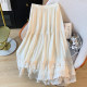 Sweet lace spliced ​​white skirt for women in spring and summer mid-length super fairy temperament A-line cake skirt