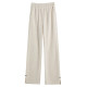 White Chenille knitted pants for women in autumn and winter fat mm thick plush velvet narrow version wide-leg pants draped slit floor pants
