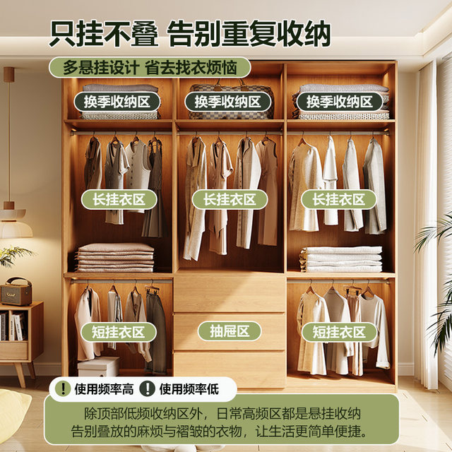 Maternal and infant grade environmentally friendly wardrobe, zero formaldehyde children's locker, large capacity storage cabinet, storage cabinet can be customized in log style