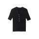 Langzi French thin V-neck knitted cardigan short-sleeved women's spring and summer new high-end inner T-shirt bottoming shirt top