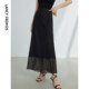 Langzi retro design straight high waist slim skirt for women 2024 summer new high-end temperament skirt

