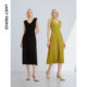 Langzi French sleeveless design sensor knitted long skirt 2024 new women's temperament high -level sense dress

