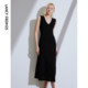 Langzi French sleeveless design sensor knitted long skirt 2024 new women's temperament high -level sense dress

