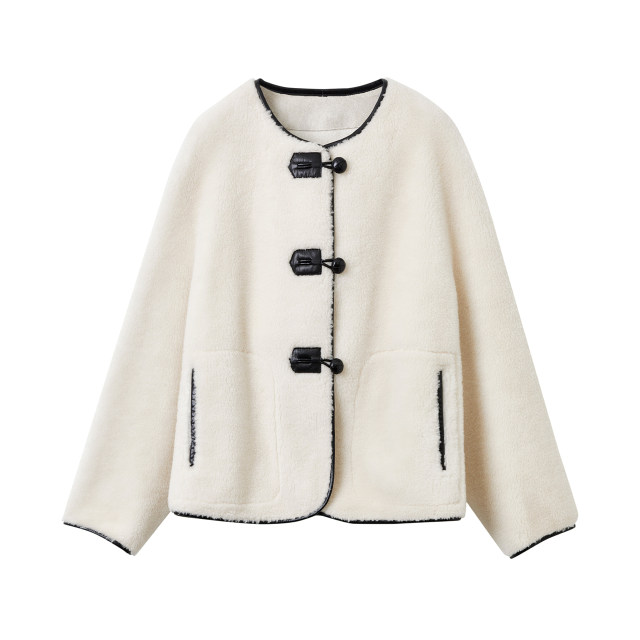 Langzi Pure Wool Advanced Sensitive Temperament Design Sensors Granules Coat Women 2024 Winter New Modeling Fur
