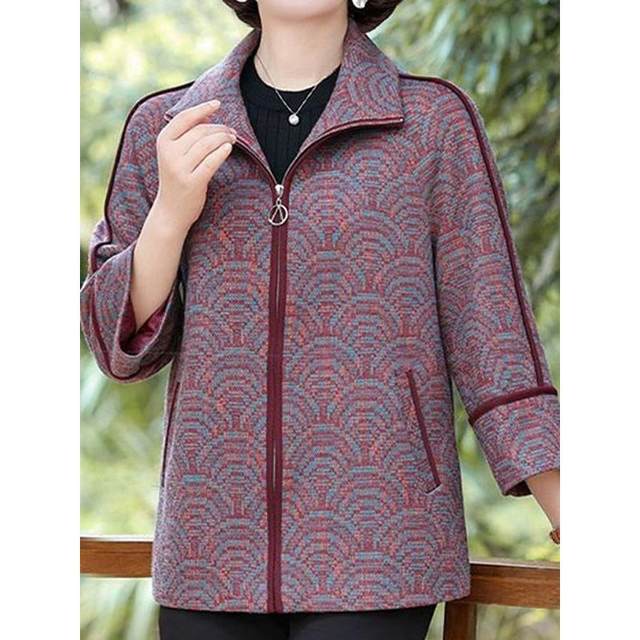 
Mother's spring and autumn new style high-end foreign-style coat 50-year-old middle-aged and elderly women's loose top grandma's large size coat