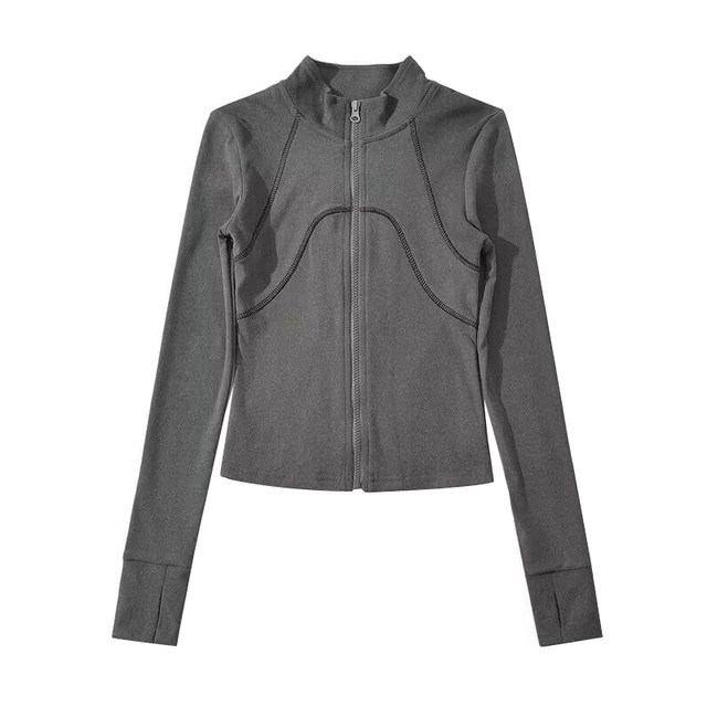 Windmill and Spear American hot girl German velvet stand collar long sleeve zipper cardigan jacket women's spring yoga sports top