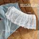 Design sense layered lace butt curtain spring and summer thin solid color sweet puffy short skirt white lace outer short skirt
