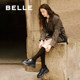Zhang Linghe recommends Belle black Qiao Lefu small leather cotton shoes with thick soles and velvet winter women's black single shoes snow boots in advance