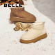 Belle thick sole warm and velvet snow boots women's winter new cotton shoe wool wool short boots D1K4DDM4
