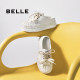 Belle shell toe thick-soled shoes for spring new women's shoes canvas shoes black and white casual white shoes B2550AM5