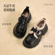 Zhang Linghe recommends Belle black Qiao Lefu small leather cotton shoes with thick soles and velvet winter women's black single shoes snow boots in advance