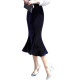 2025 spring, summer and autumn gold velvet skirt fishtail hip long skirt celebrity large size versatile one-step big swaying women's skirt