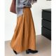 Japanese Literary Line Warm Boxer Skirt Female Autumn and Winter Big size fat mm pear -shaped figure medium long A -line umbrella skirt
