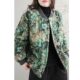 Winter large size loose cotton thickened printed long-sleeved cotton jacket for women age-reducing versatile short stand collar baseball uniform
