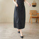 American retro workwear double pocket high waist skirt for women 2024 autumn new style versatile slim mid-length skirt
