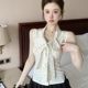 Bow polka dot sleeveless chiffon shirt for women in summer pure erotic tops with high-end unique French beautiful shirt
