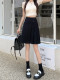 Summer high-waisted suit skirt for women with large size design, high-waisted versatile A-line skirt irregular midi skirt