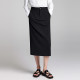 Lusi Belle's new mid-length skirt commuting high waist slim straight women's skirt black professional hip long skirt
