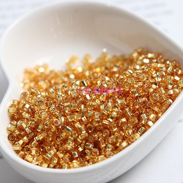 New silver filled gold and silver square hole round rice beads handmade diy bracelet necklace hairpin step shake jewelry accessories material