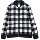 All cotton yellow plaid casual short jacket for women spring and autumn pure cotton large size women's loose baseball uniform sports zipper cardigan