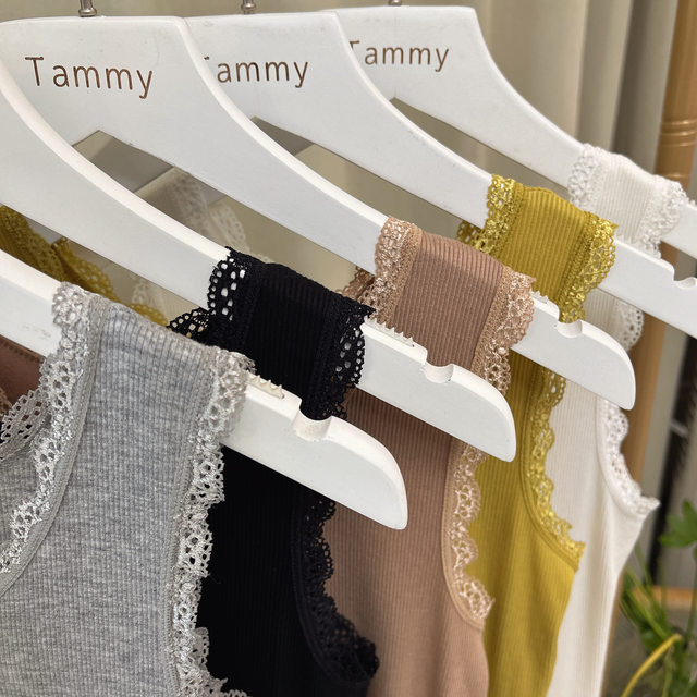 Modal 2025 spring high elastic vest for women knitted thread suspender lace edge large size slim fit inner base shirt
