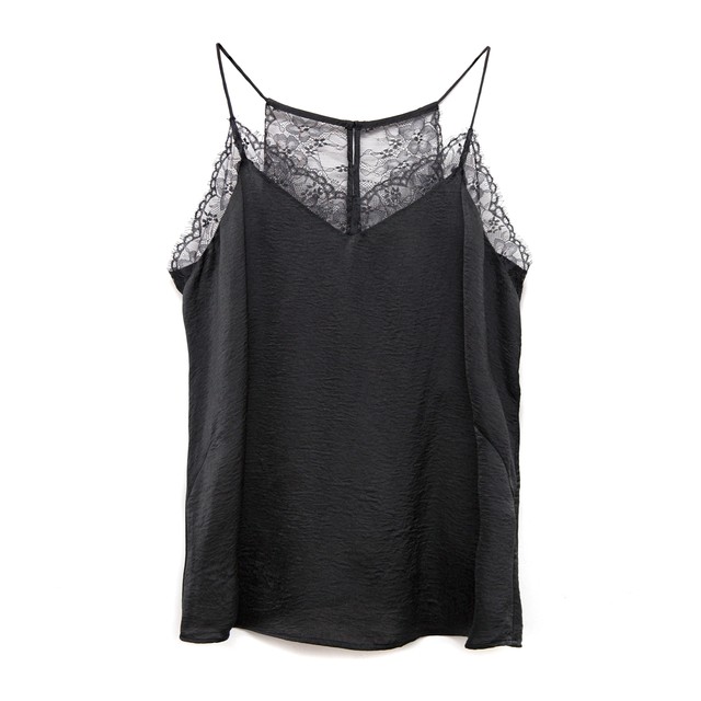French elegant high-end outdoor wear beautiful back lace suspender sleeveless inner wear loose suit shirt bottom vest shirt