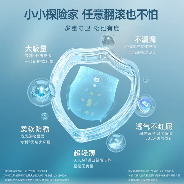 Teddy Bear Explorer Diaper Pulling Pants Baby Diaper Trial Experience Pack 4 Pieces